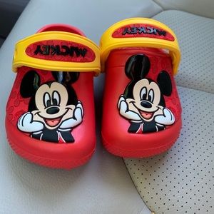 Red Mickey Mouse Crocs - Size 5